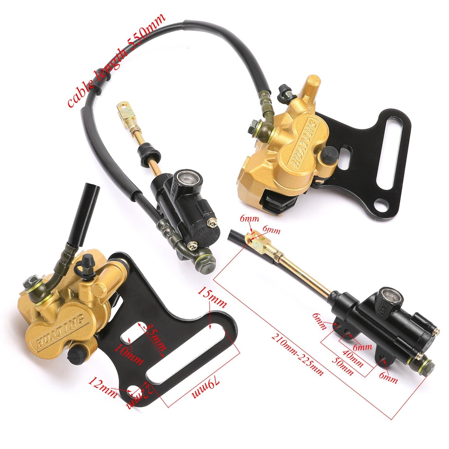 Front and rear brake calipers, cylinder rotor, off-road bicycle cooler, 110/125cc/140cc