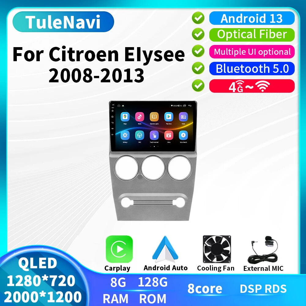 for Citroen C-Elysee C Elysee 2008-2013 CarPlay Car Radio GPS Auto Player Screen