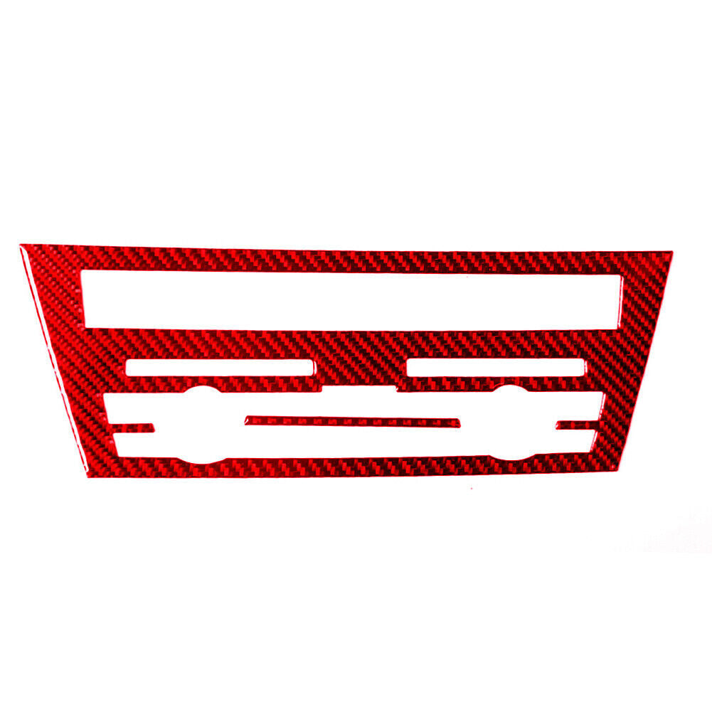 Red Carbon Fiber Center Storage Box Panel Trim Cover for Subaru Forester 2005-08 v