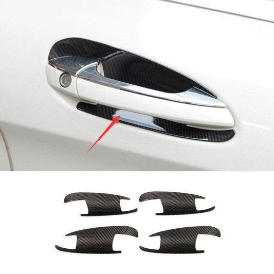 Carbon Fiber Look Exterior Outside Door Bowl Cover Trim for Benz GLE GLS 2016-19