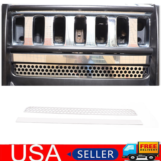 2-Piece Stainless Steel Grille Front Accent Panel Trim for Hummer H3 05-2009
