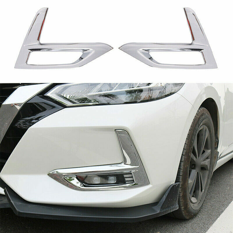 Chrome Front Bumper Fog Light Lamp Covers ABS for Nissan Sylphy Sentra 2020-2023