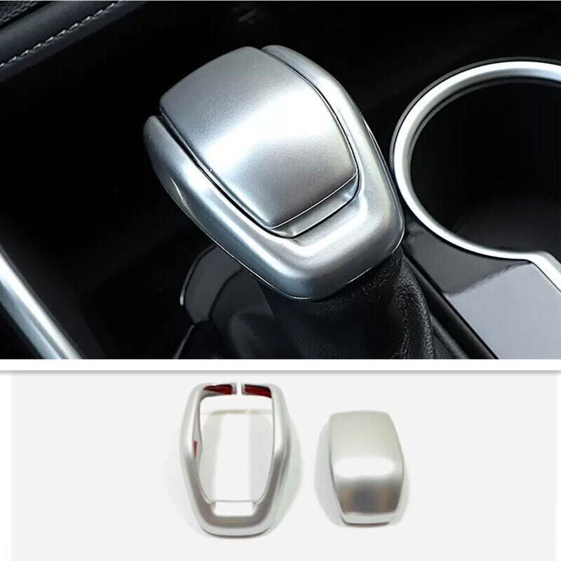 Matte silver Gear Shift Knob Cover Trim 2P for Toyota Grand Highlander 2024-2025
