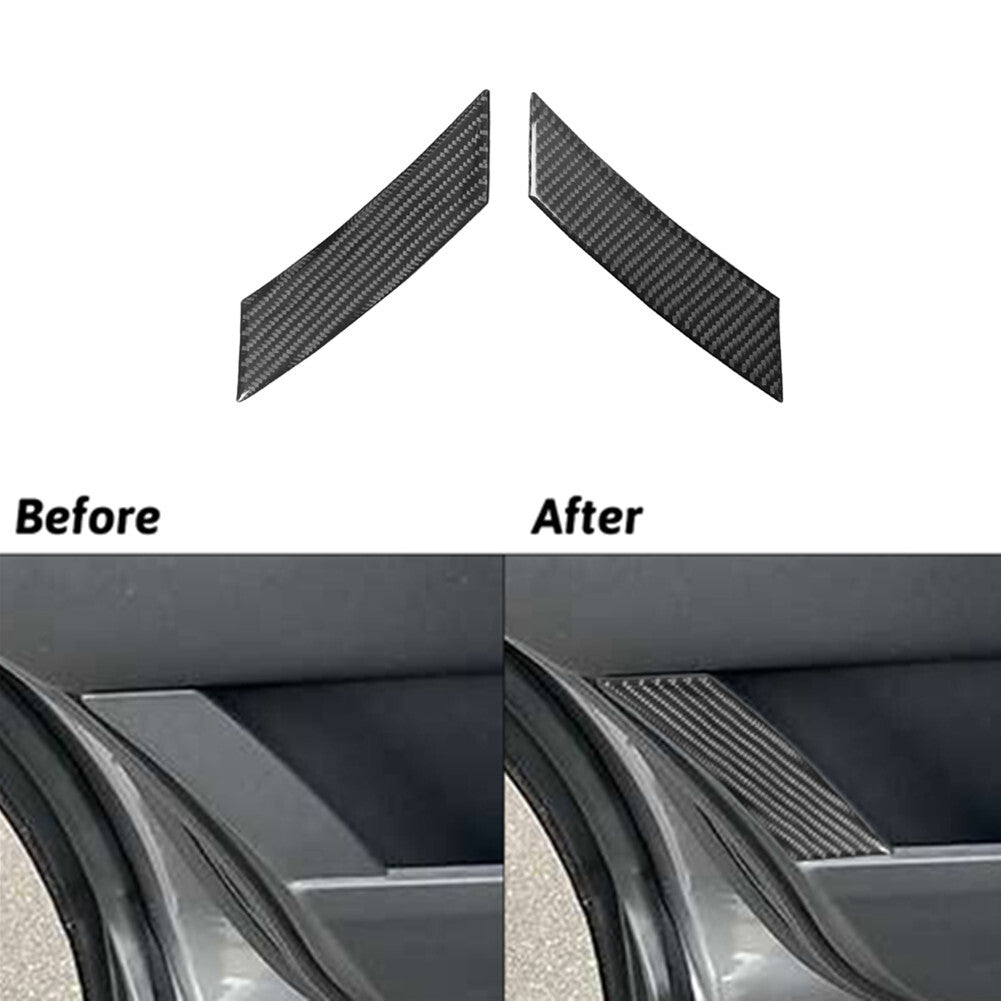 2X Carbon Fiber Above Of Navigation Cover Trim For Hilux 2015-2021 v