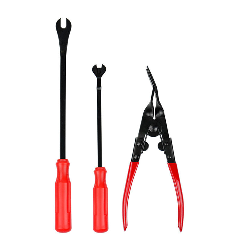 3Pcs Car Door Trim Rivets Clips Pliers Fastener Remover Puller Pry Bar Tool Kit