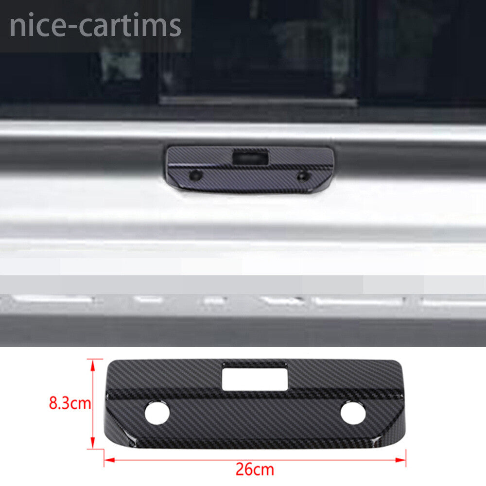 for Chevrolet Silverado 2019-23 Rear Door Tailgate Handle Cover ABS Carbon Fiber