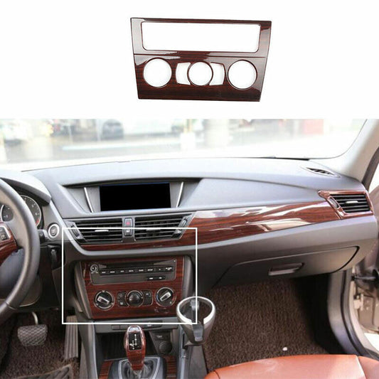 For X1 E84 2013-15 Red Wood Grain Console CD Switch Control Panel Frame Trim 1P