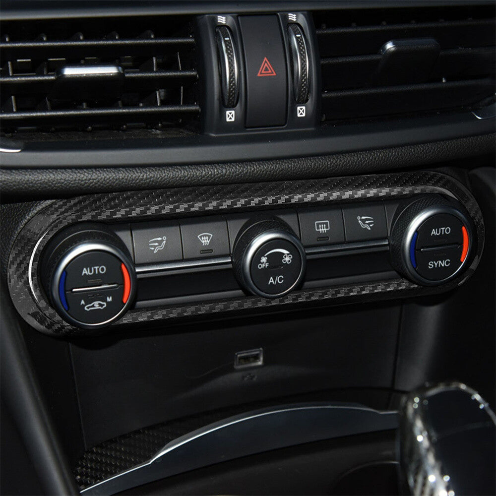 Real Carbon Fiber Air Condition Switch Cover for Alfa Romeo Giulia for Stelvio 2017+