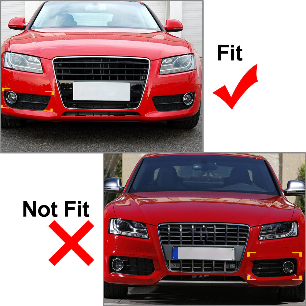Left Front Bumper Fog Light Grille Cover With Chrome Ring for Audi for A5 2008-2011