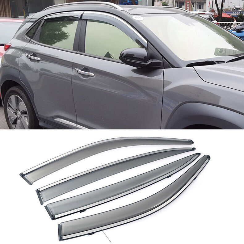 for Hyundai Kona 2018-23 Window Visor Vent Shade Wind Deflector Sun Rain Guard4
