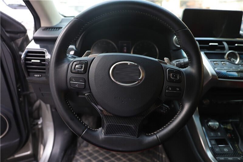 for Lexus NX200t 300h 2015-2021 Carbon Fiber Steering Wheel Sheet Cover Trim 1PC