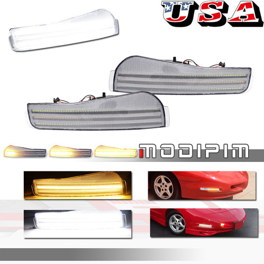 Transparent SWITCHBACK LED front turn signal for 93-97 for Pontiac Firebird Trans Am- v