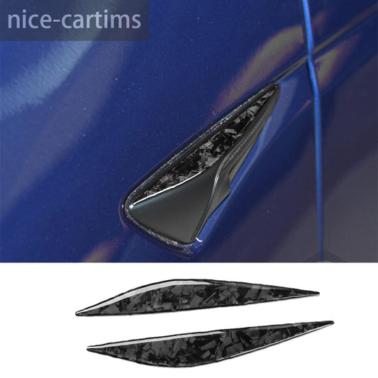 for Tesla Model 3 Y 2017+ Leaf Side Fender Camera Vent Cover Forged Carbon Fiber