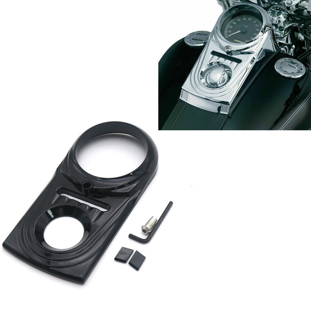 Black Dash Panel Insert Cover for Harley Softail Dyna Fatboy Models 1993-2015 Q
