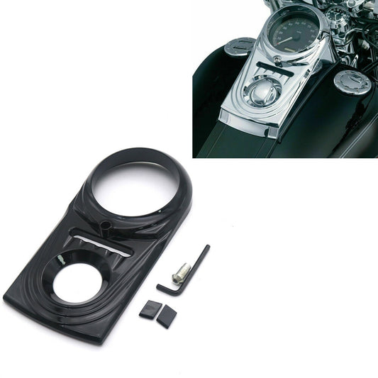 Black Dash Panel Insert Cover for Harley Softail Dyna Fatboy Models 1993-2015 Q
