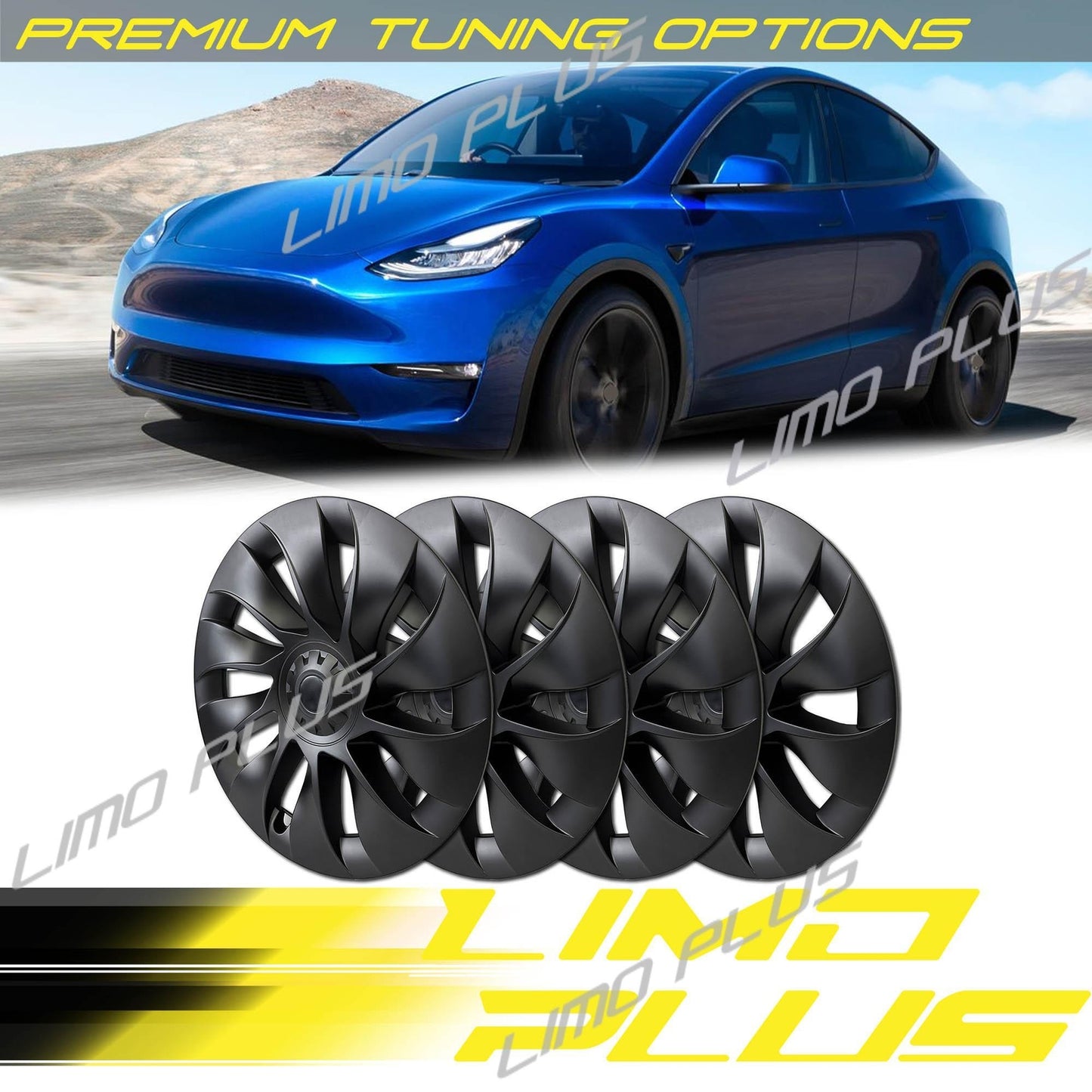 4PCS 20 Inch Hub Cap Wheel Cover Caps Rim Matte Black for Tesla for Model Y Q