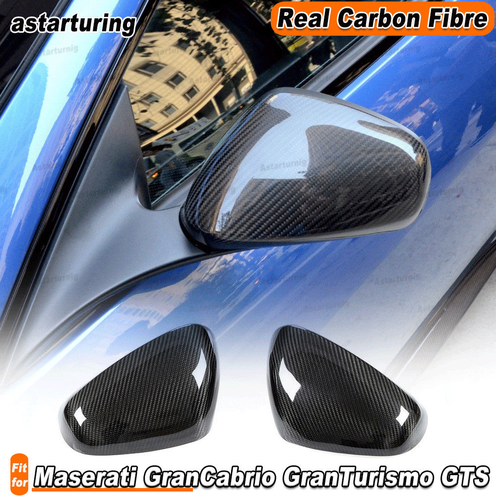 for Maserati GranCabrio GranTurismo GTS 08-19 Side Mirror Cover Dry Carbon Fiber