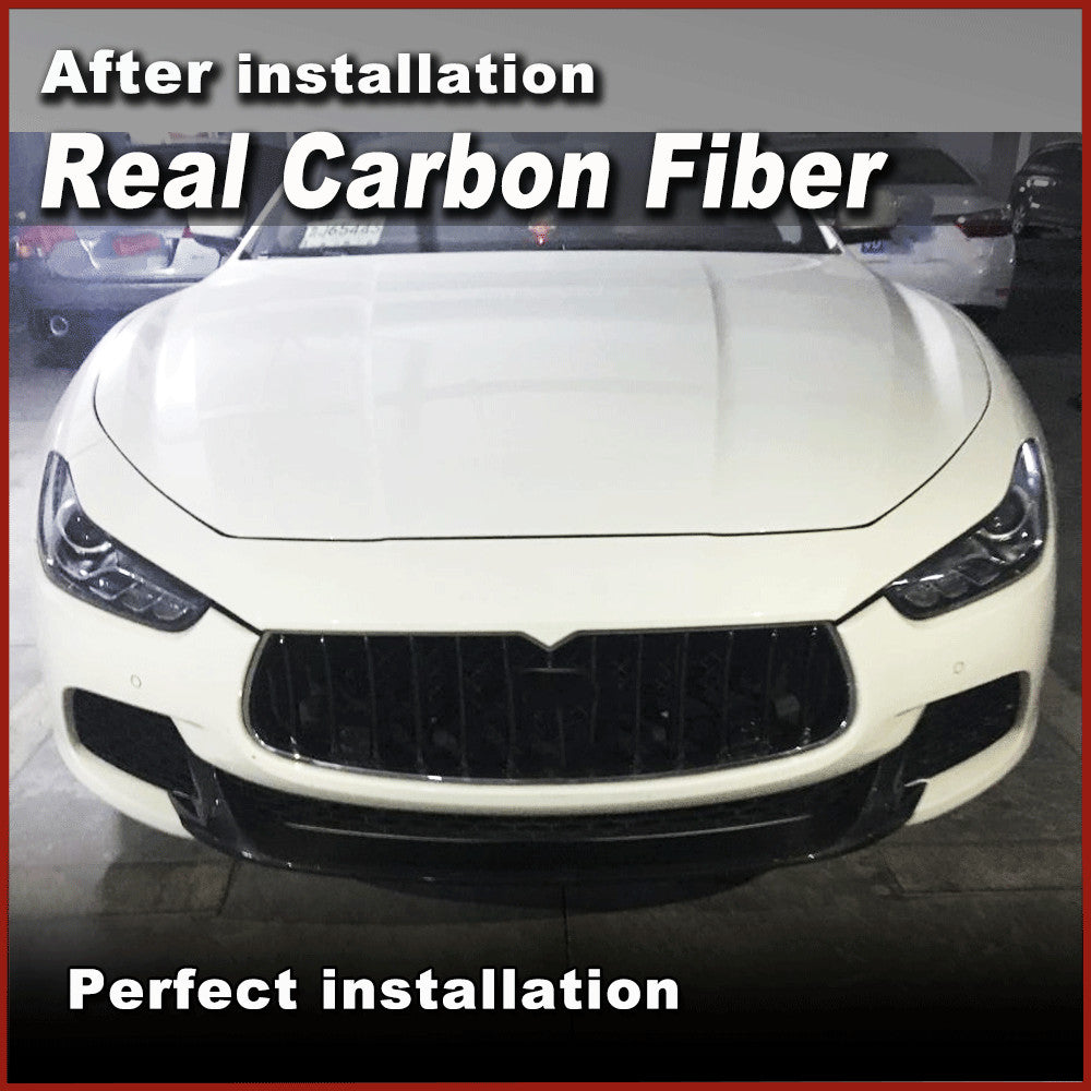 Fit for Maserati Ghibli S Q4 Base 2014-2017 REAL Carbon Front Bumper Lip Spoiler