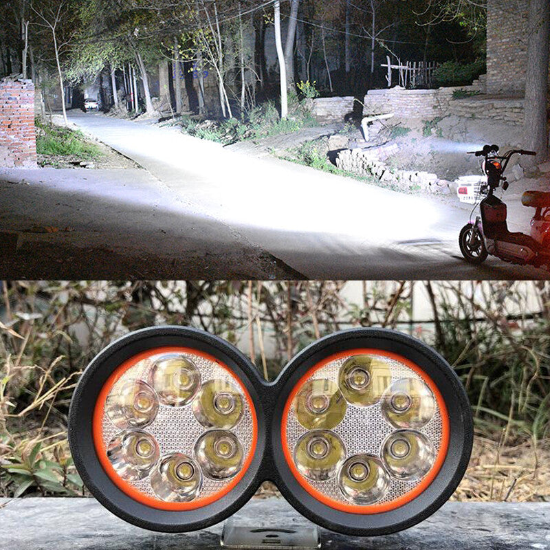 1PC Durable Motorcycle LED Front Dual Spot Light Driving Waterproof Fog Lamp v