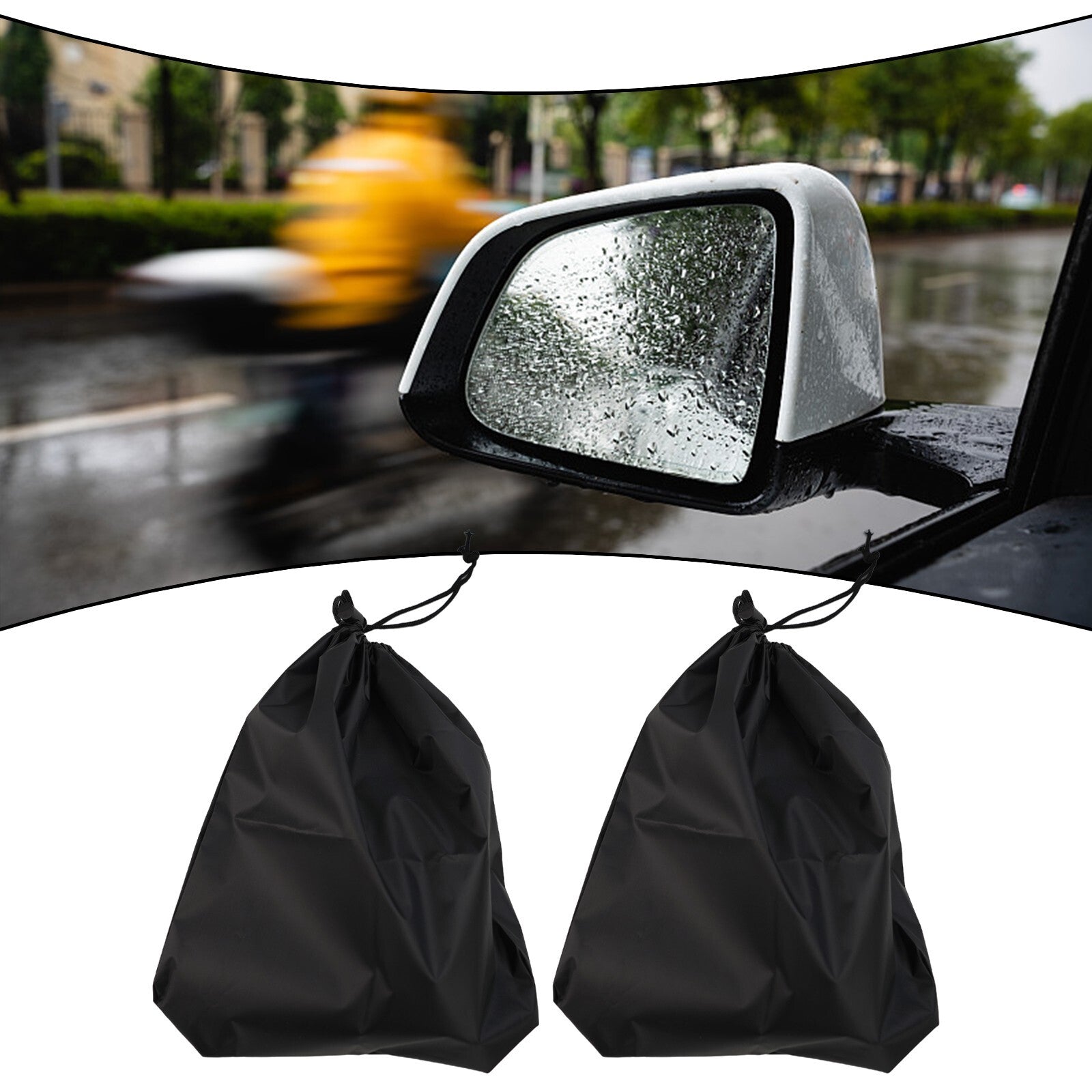 Car Rearview Mirror Anti-Fog Protector Cover Snow Ice Shield Winter/Waterproof v