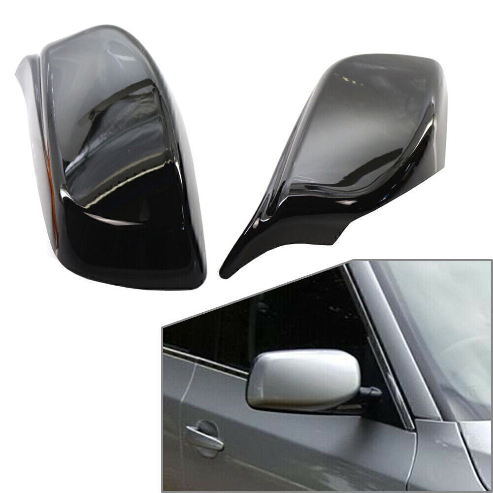 for BMW E60 E61 2004-2007 05 06 Pair Glossy Black Rear View mirror Cover Shell Q
