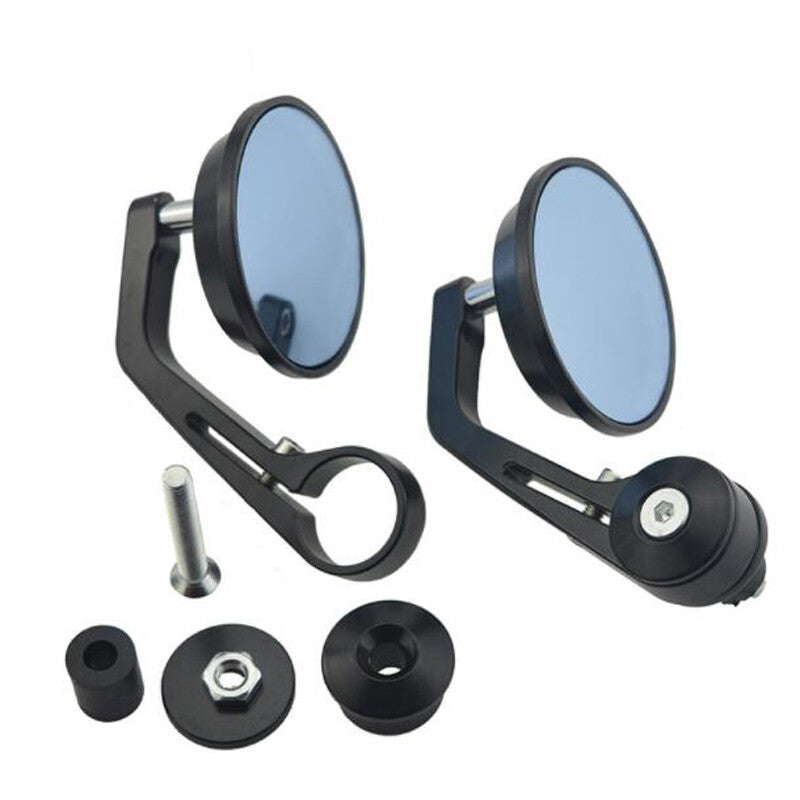 2-Pack Motorcycle Handlebar End Mirrors, Adjustable Bicycle Rearview Side Mirrors (Round) n