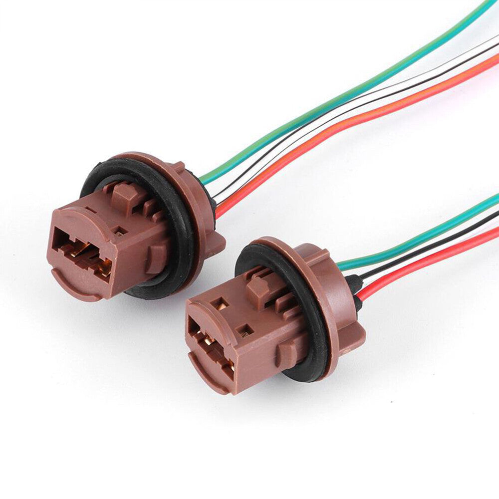 2PCS Turn Signal Light Female Socket Holder Wire Harness Pigtail Connector Q