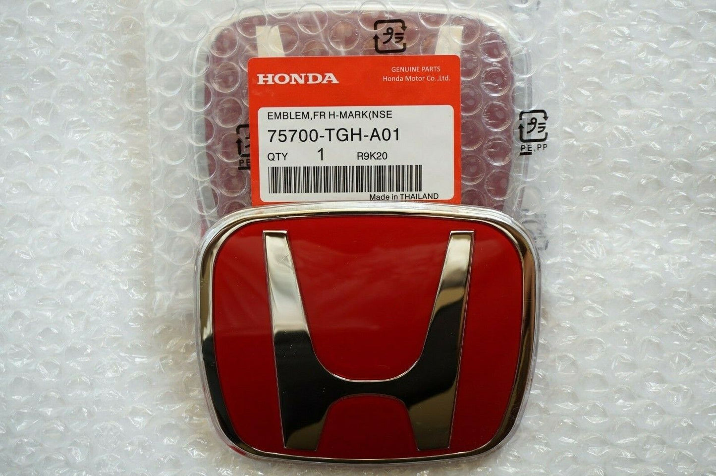 2-Piece Set 16 - 21 for Honda for Civic Sedan Coupe 4Dr Red JDM H Front and Rear Badge Grilles