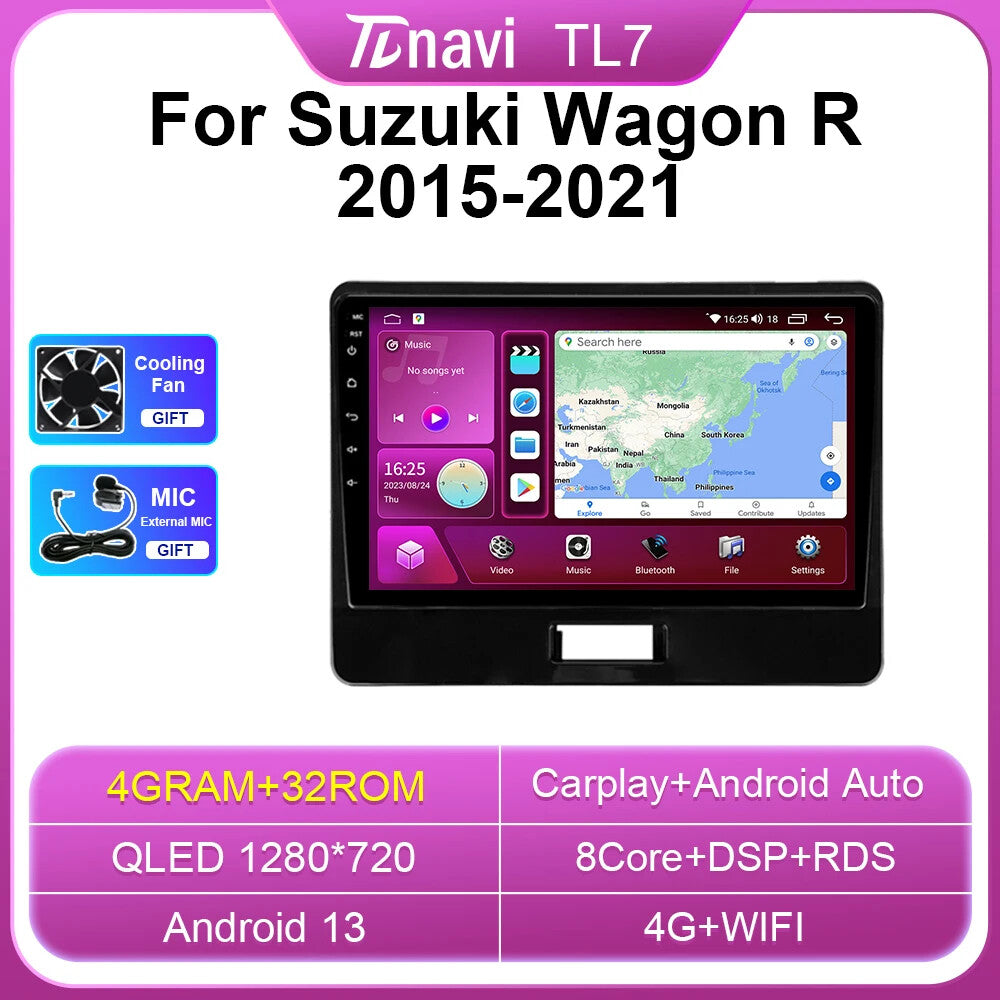 Android CarPlay Car Radio Screen for Suzuki Wagon R 2015-2021 GPS Stereo Player