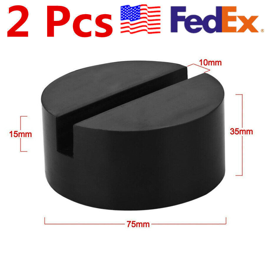 2Pcs Slotted Frame Rail Floor Jack Protector Medium Jack Pad 75mm Rubber US SHIP Q