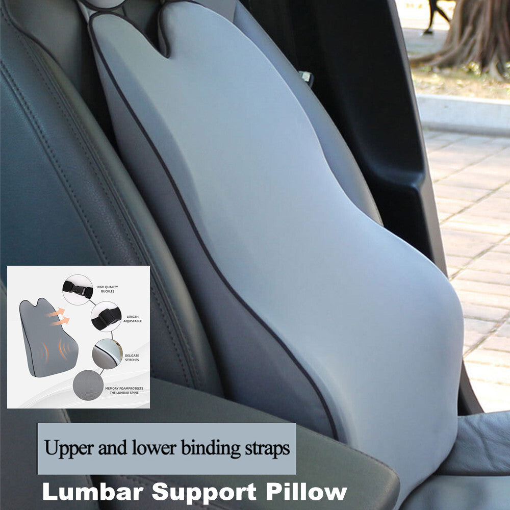 Lumbar support pillow for office chairs and cars, memory foam backrest cushion n