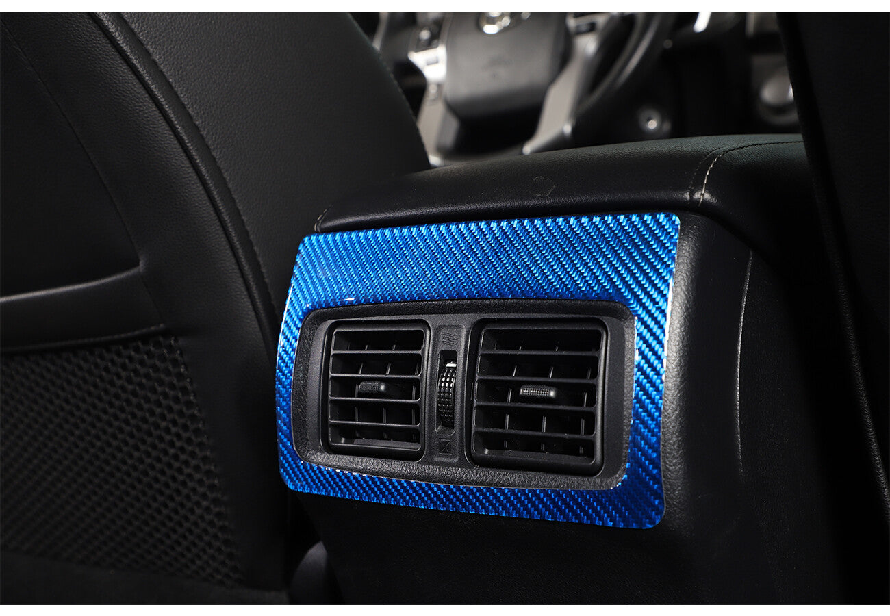 Blue Carbon Fiber Rear Air Vent Outlet Panel Trim Fit For Toyot@ 4Runner 2010-23
