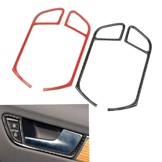 Carbon Fiber Style Door Handle Panel Frame Trim Cover Fit for Audi for A4 B8 09-16 Q