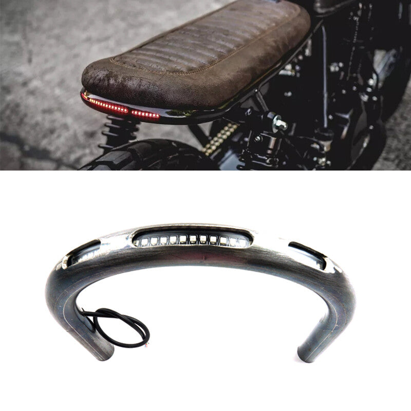 230mm motorcycle for seat frame collar with LED brake light and turn signal indicator - n