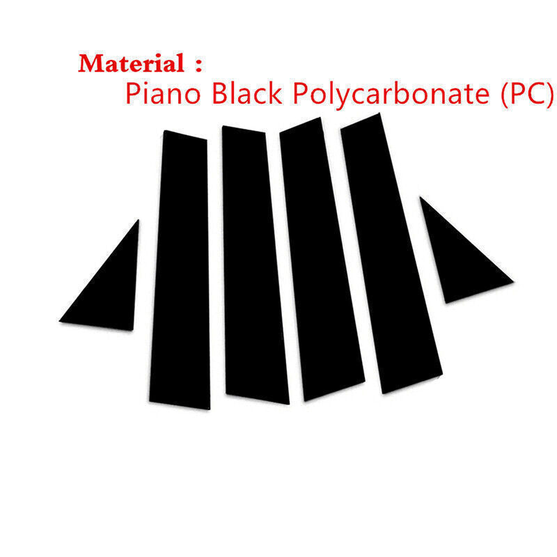 for VW for Passat 2011-19 Piano Black Pillar Posts Door Window Molding Strip Trim 6P