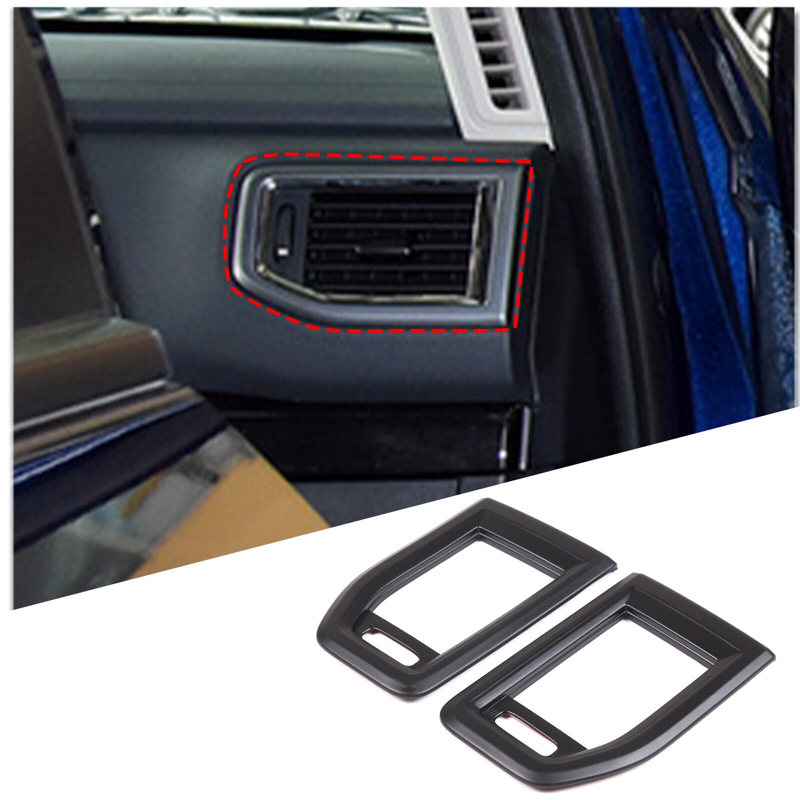 Matte black interior side vent socket trim frame for Titan 2016 - 2023 n