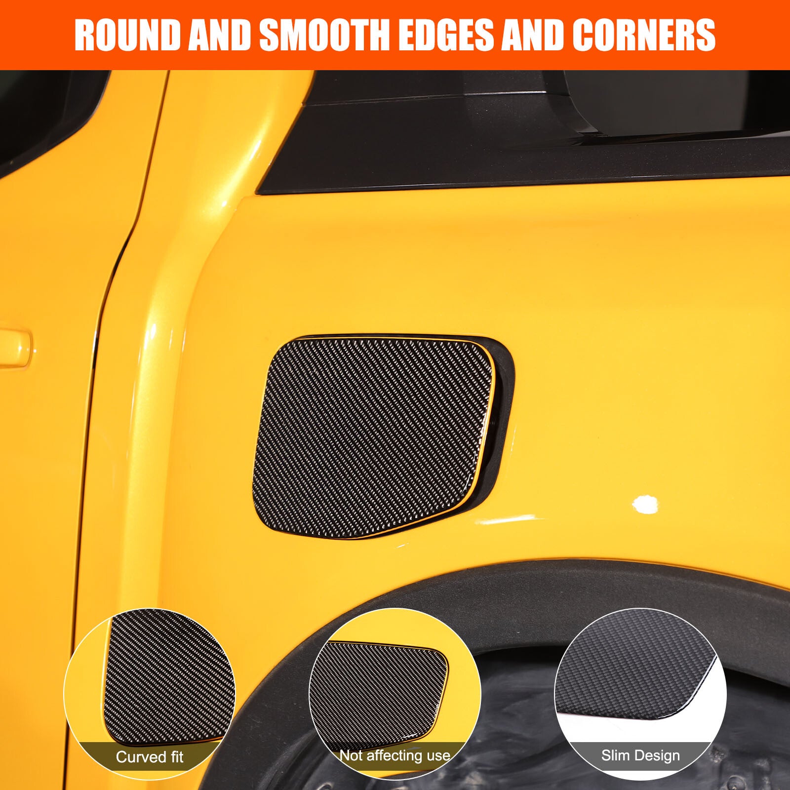 Carbon fiber fuel tank cap panel cover sticker for Ranger 2023-2024- n