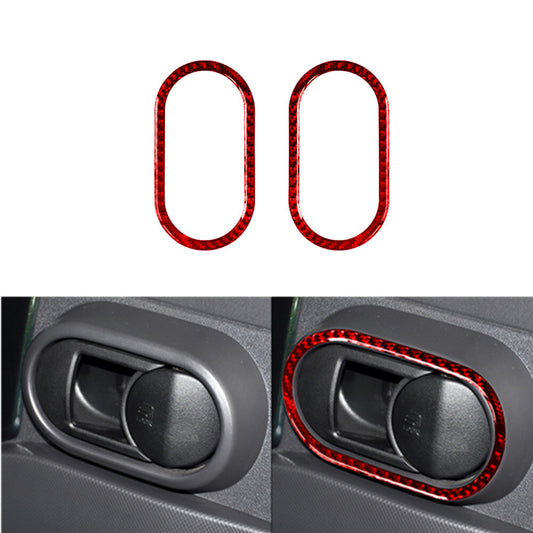 2X Red Carbon Fiber Center Air Vent Outlet Cover Trim for Lexus RX300 1998-2003 v