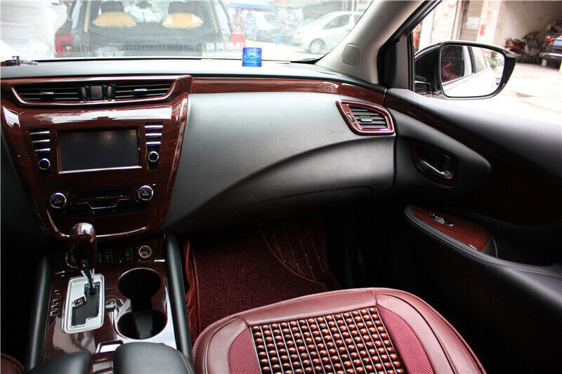 Console Gear Shift Water Cup Panel Trim for Nissan Murano 15-21 Red Wood Grain