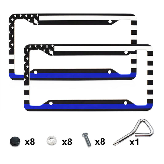 2X for Honda for Civic Accord US Flag Patriotic Car License Plate Frame Front Cover