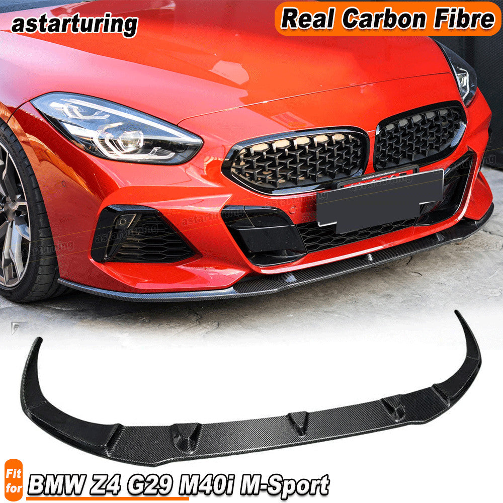 for BMW Z4 G29 M40i M-Sport 2019-2024 REAL CARBON Front Bumper Lip Chin Spoiler