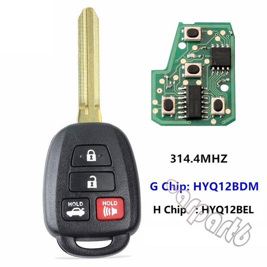 2-Piece Keyless Remote Keychain - H Chip for 2014, 2015, and 2016 for Toyota for Camry and for Corolla Q