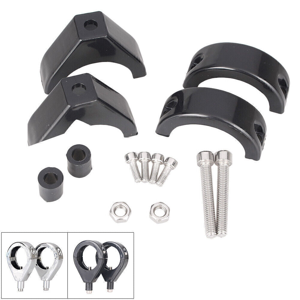 ABS Plastic Turn Signal Indicator Fork Clamp Mount Bracket for Harley 41mm Black