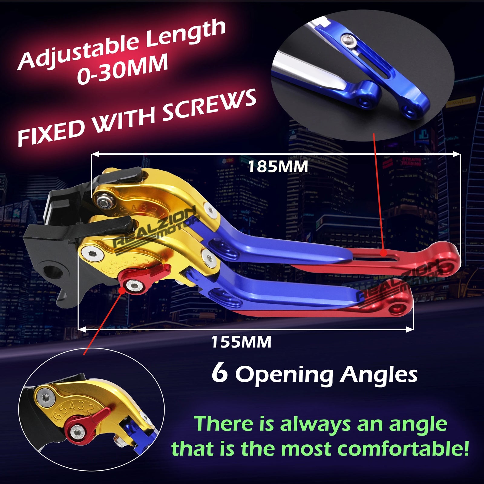 Realzion NMAX 125 155 Brake Clutch Lever Motorcycle CNC Adjustable Folding Lever