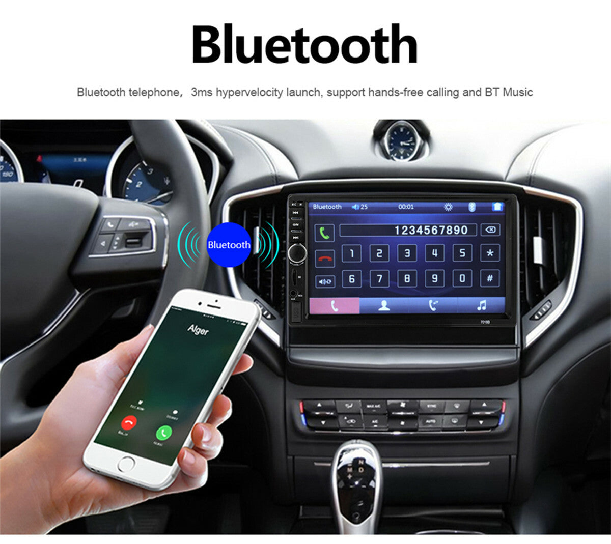 2DIN 7-inch Car Radio Audio MP5 Player with BT Auxiliary USB Mirror Link and Reverse Camera n