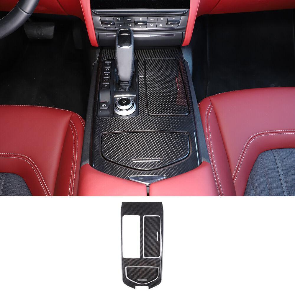 Carbon Fiber Center Gear Shift Panel Trim Cover for Maserati Ghibli 2014-2016