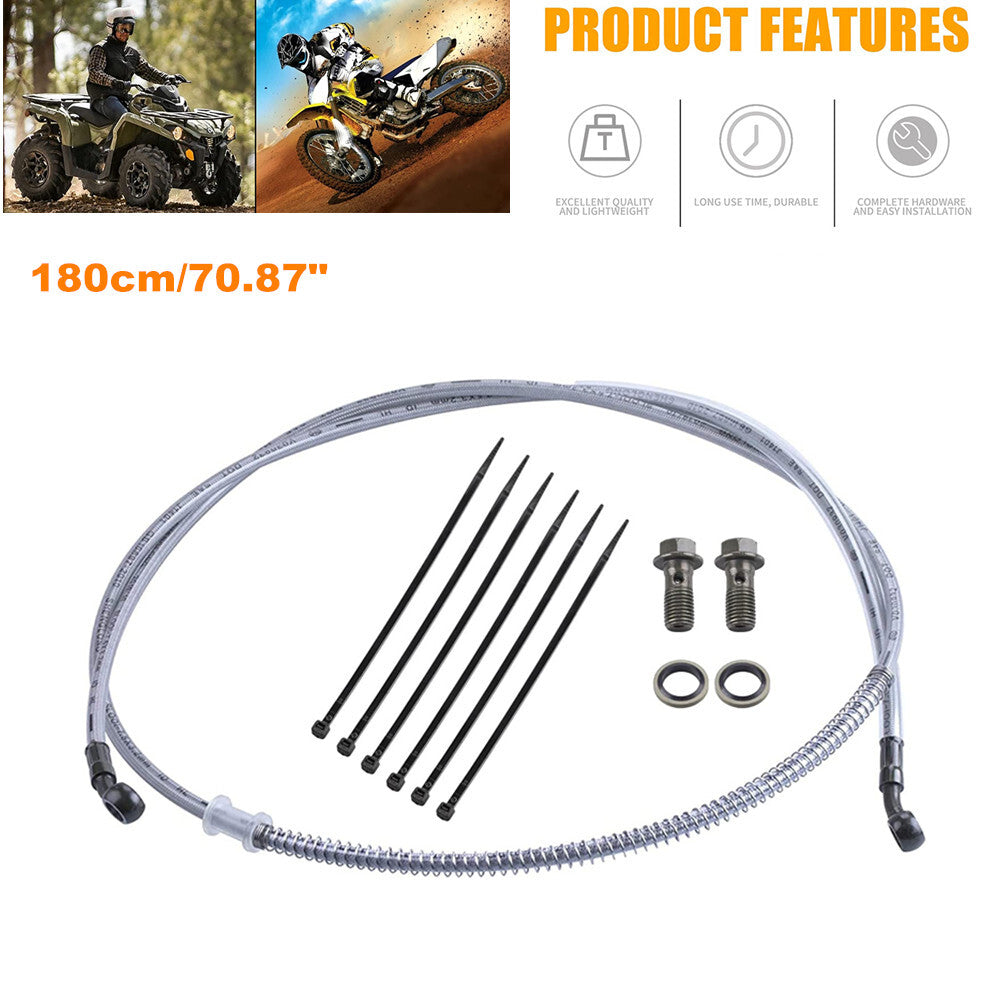 180 cm / 70.87 inch M10 Motorcycle Brake Fluid Hose with Stainless Steel End Braided ( ) n