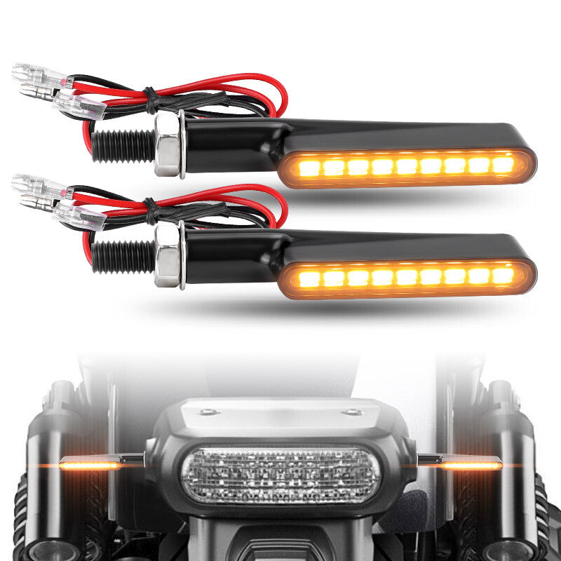 2PCS Sequential LED Motorcycle Turn Signal Light Blinker Indicator Amber Flowing