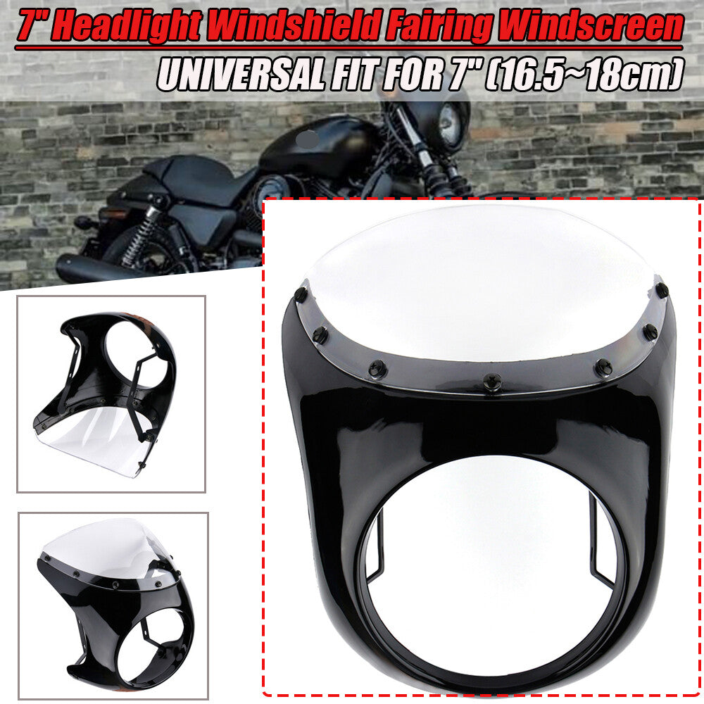 7-inch universal motorcycle headlight windshield clear glass suitable for Cafe Racer