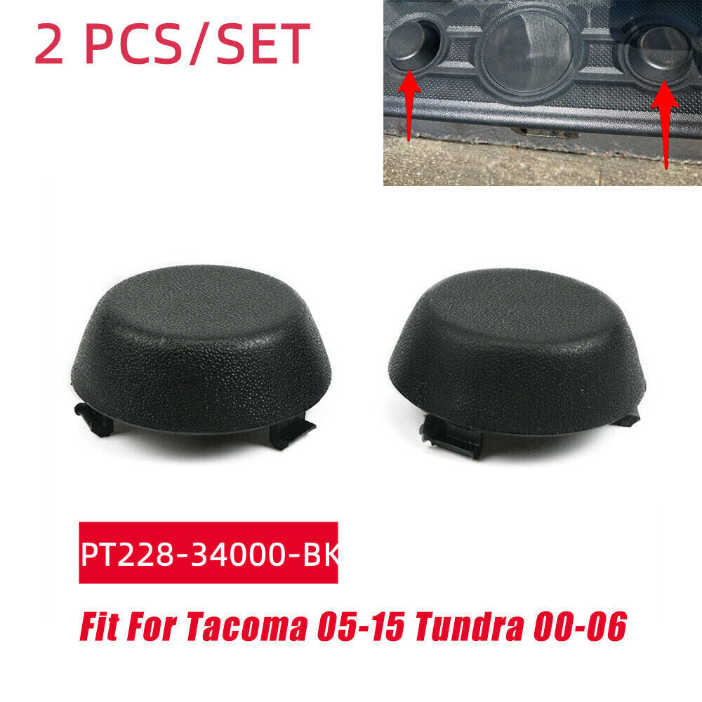 2-piece rear bumper dome caps for 2005-2015 Tacoma & 2000-2006 Tundra PT228-34000-BK- n